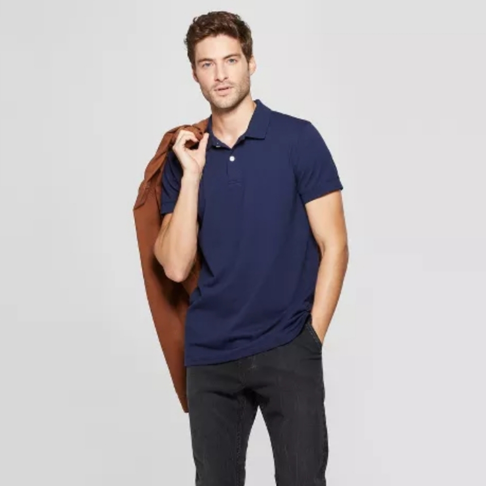 Men's Short Sleeve Navy Polo Shirt
